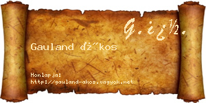 Gauland Ákos névjegykártya